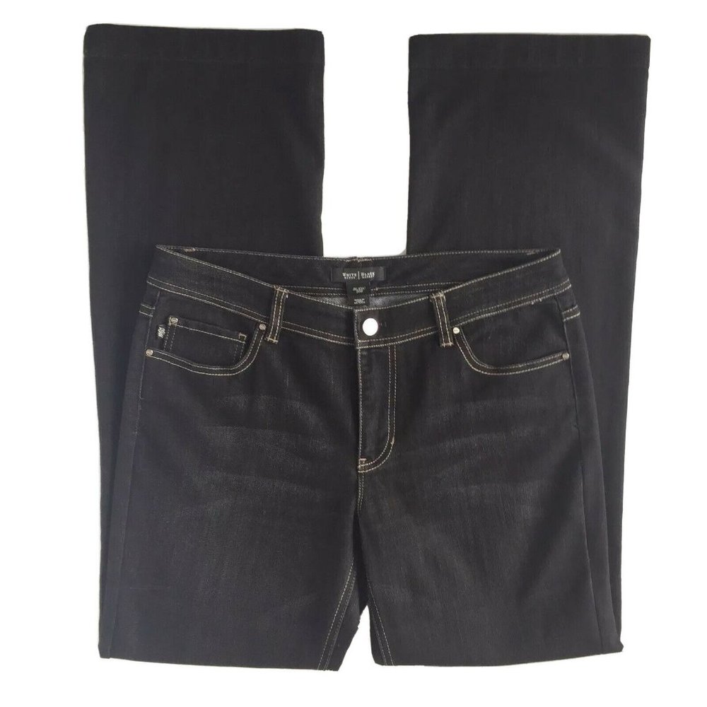 WHBM Blk Blanc Essential Bootcut Jeans Stretch 10R